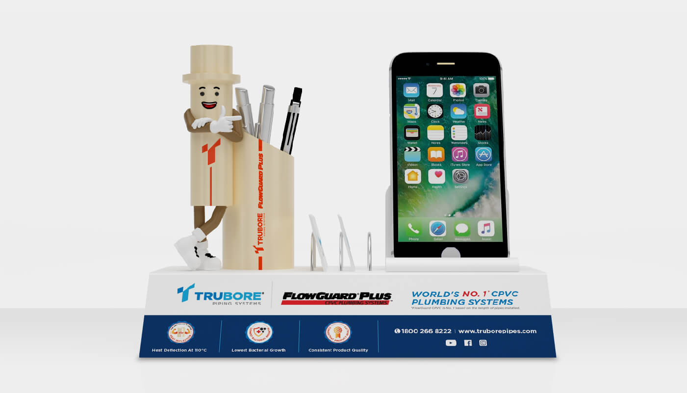 Brand identity designing – Pen holder for Trubore Pipes Brand identity designing – Pen holder for Trubore Pipes
